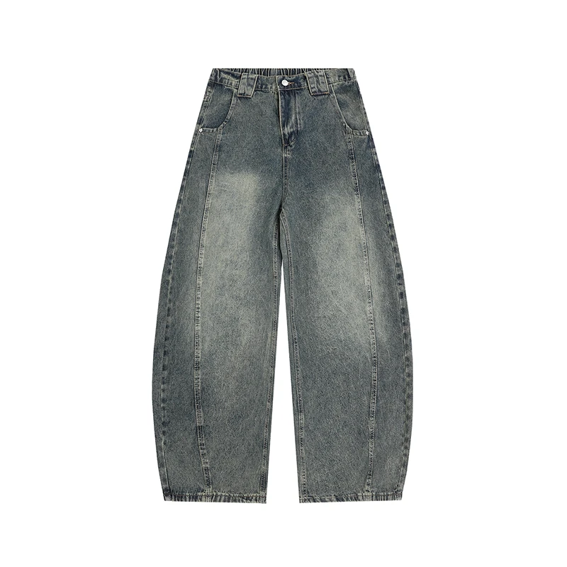 痞帅潮流弯刀裤宽松直筒高街美式cleanfit裤子男款爆款2025新款