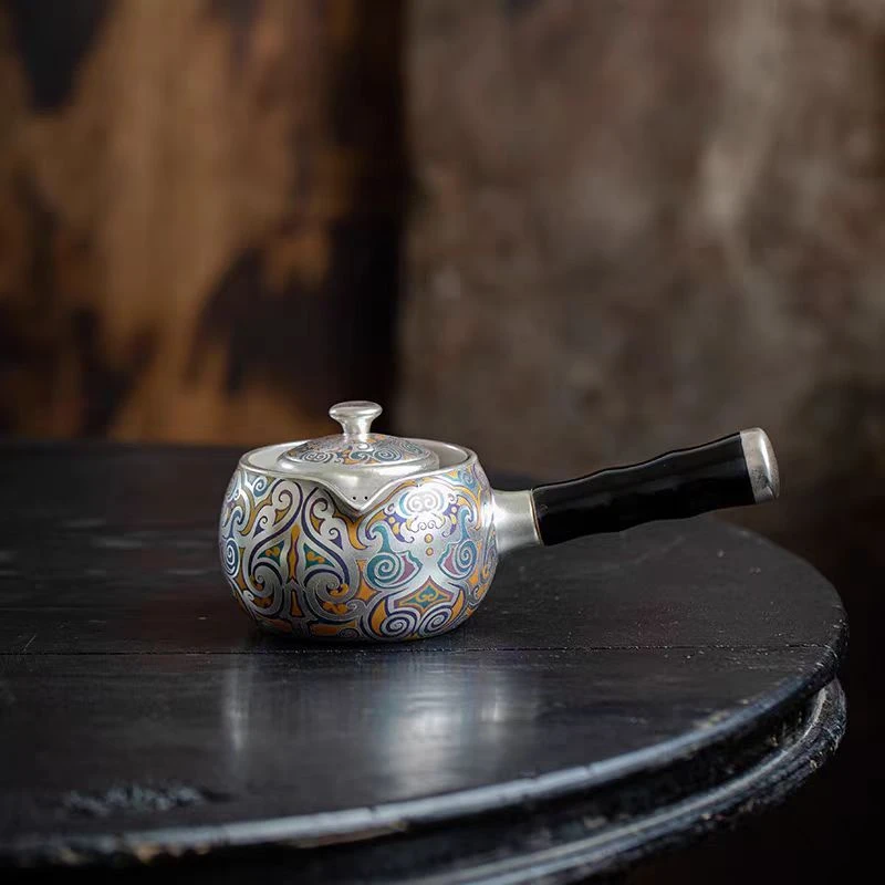 春秋侧把如意煮茶壶