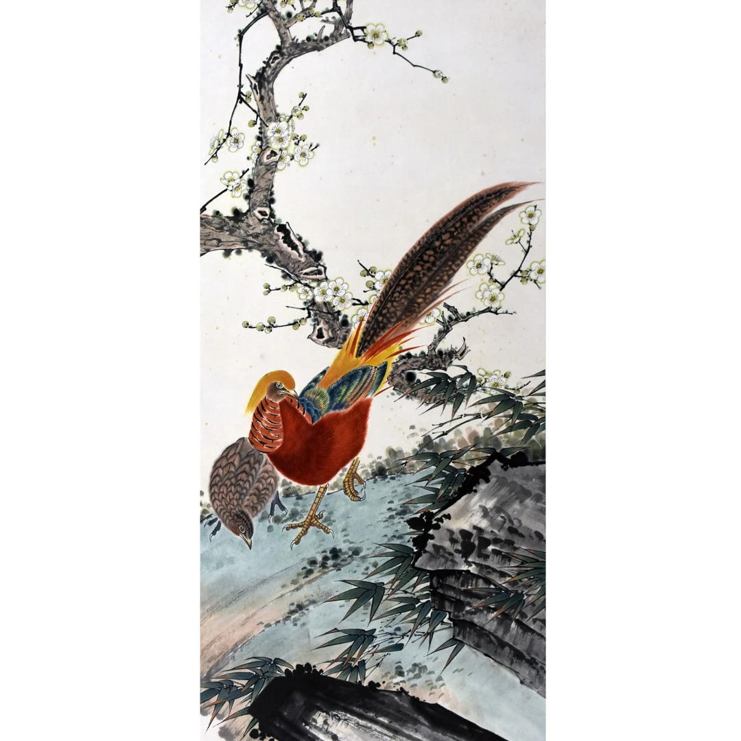 HM0170 花鸟 96×48cm 纸本立轴 4.1平尺