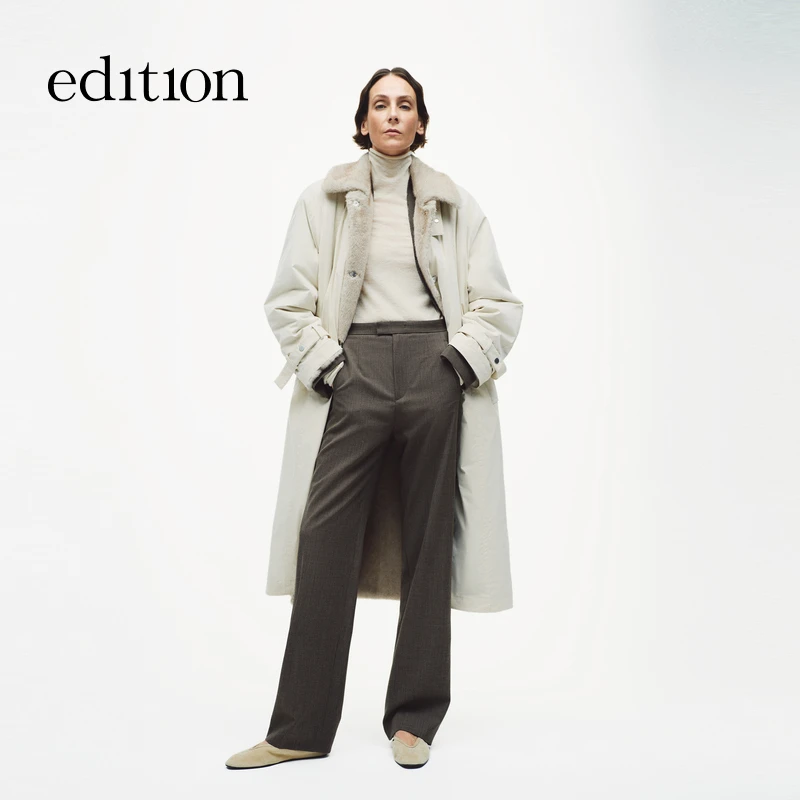 【商场同款】edition2025冬季新款毛胆正反两穿长外套#EBE4COT018