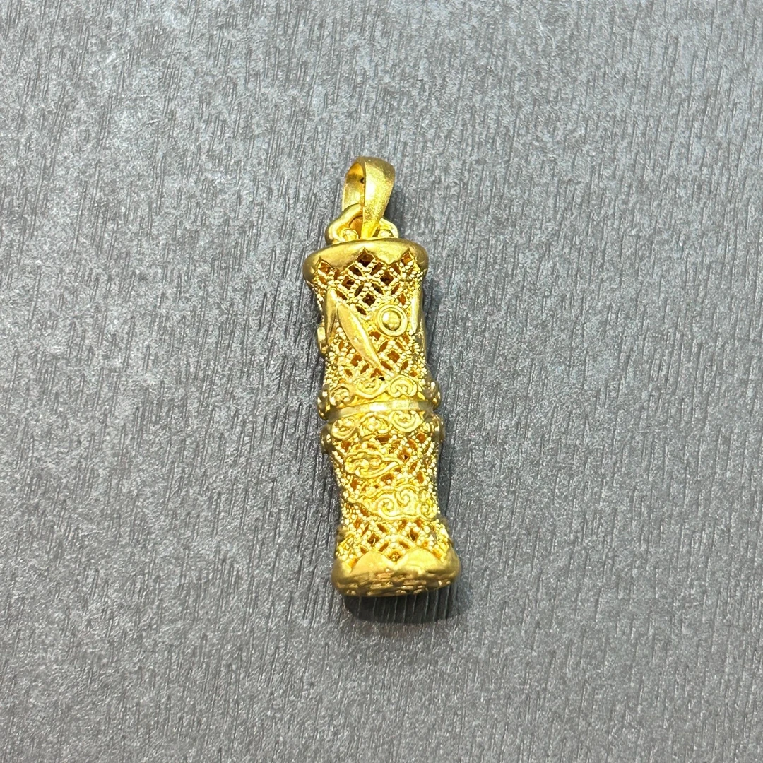 【店长专享】足金999投资金攒黄金竹节龙柱ZBHJD1333克重多退少补