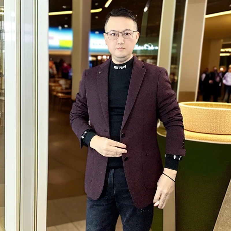 春秋款男士安哥拉红单件休闲西装