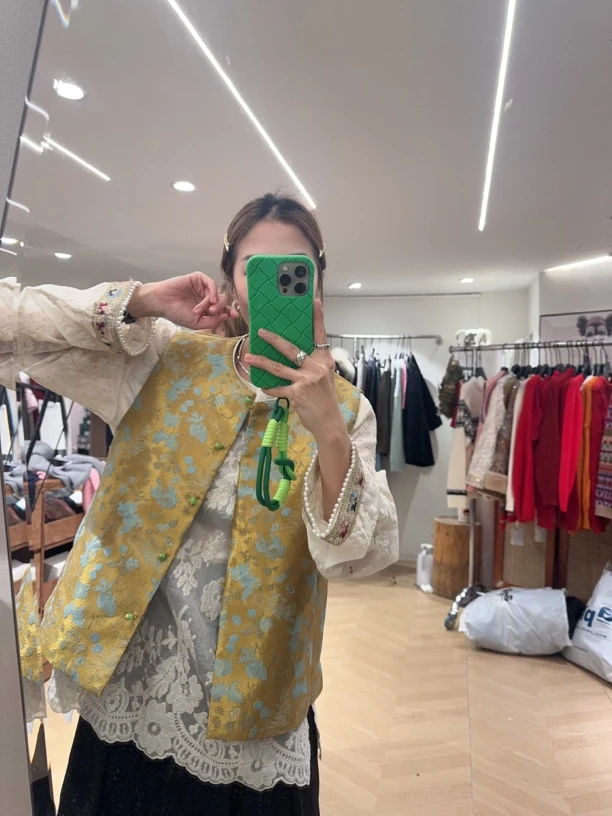 复古薄款拼接马夹双面上衣百搭V领马甲