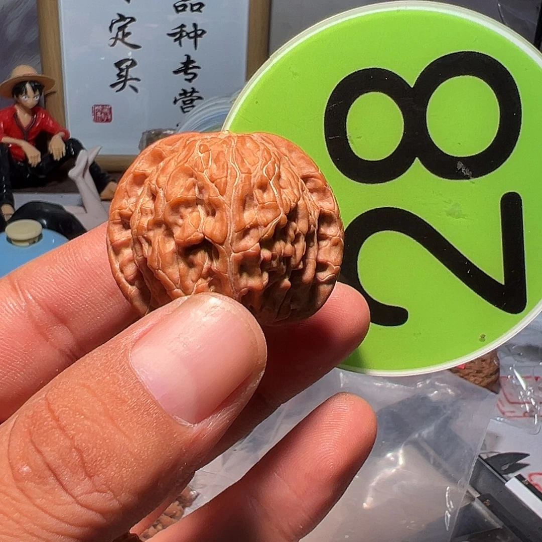 用***o文玩核桃，绿色28号