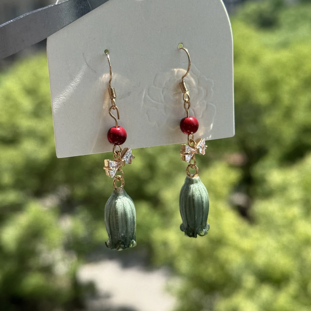 合金锆石耳饰 民族风设计中式贵族气质耳环珠宝饰品手工复古