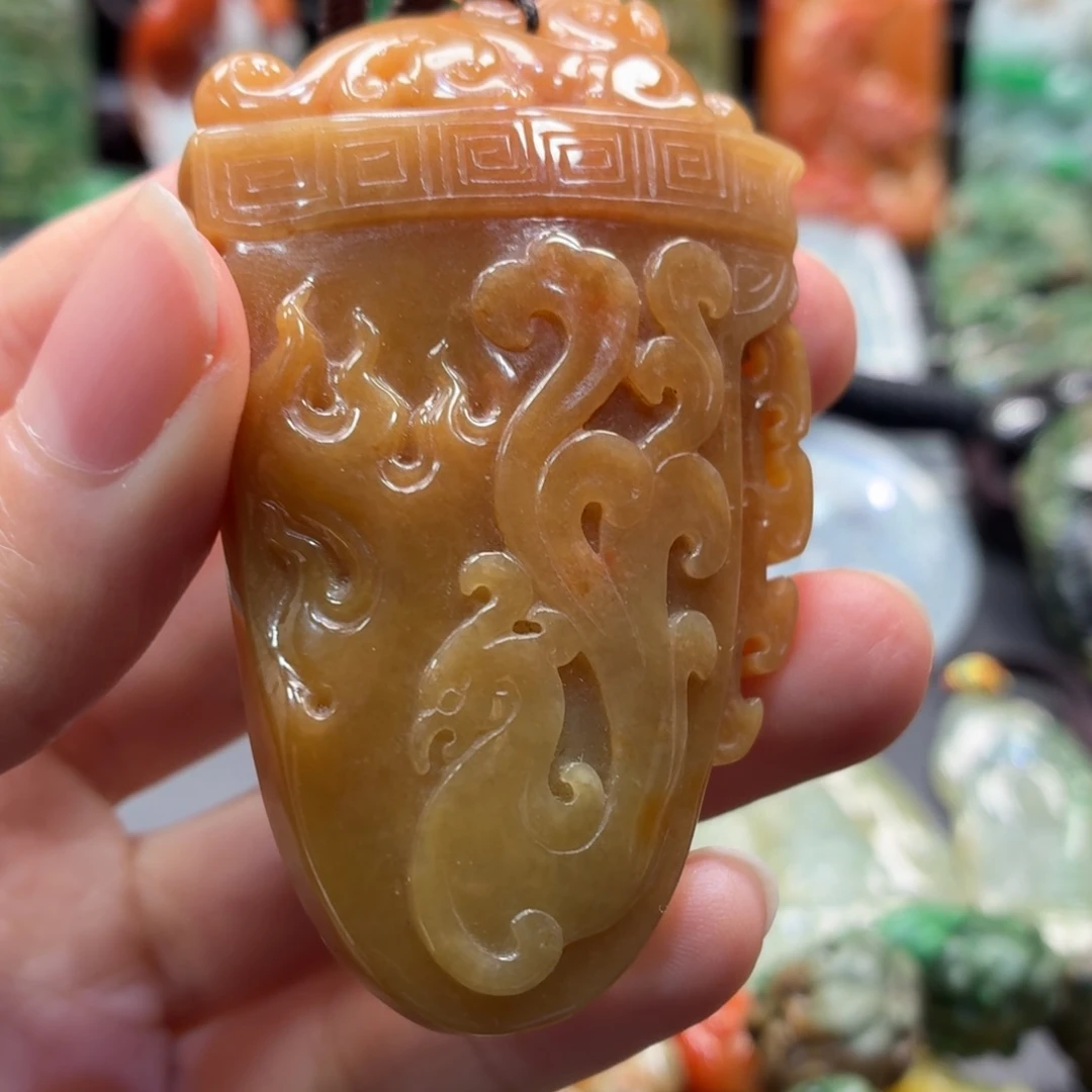 翡翠未镶嵌挂件仿古挂件