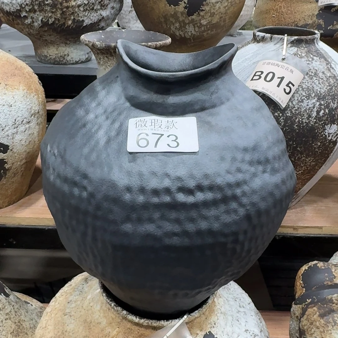 敏***敏摆件陶景德镇高温花瓶编码673高33口10默认无孔