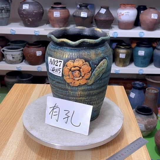 红陶手工制作工艺花盆