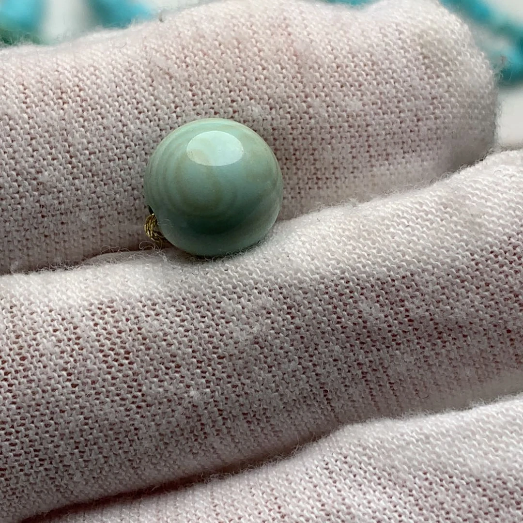 绿松石未镶嵌珠宝奇石水波纹9.8mm