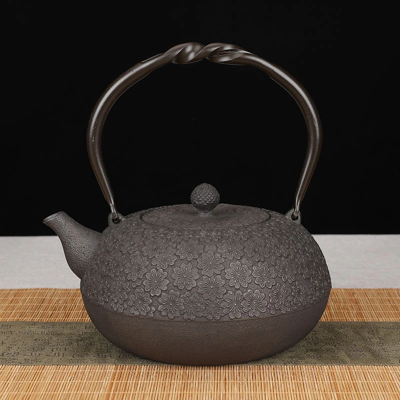 樱花烧色砂铁壶1500毫升纯手工打造烧水泡茶专用