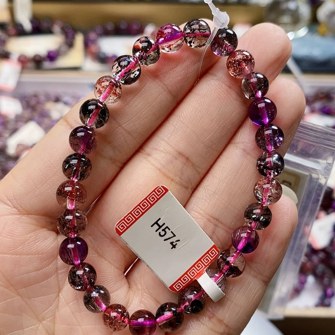 未镶嵌手链水晶7黑加仑超七毒液云母片金草莓多毕业H574