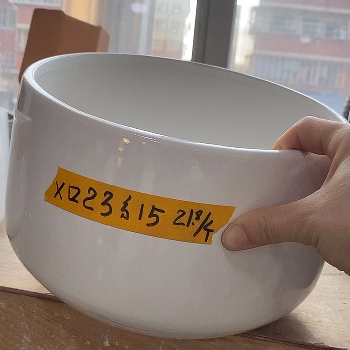 陶摆件陶盆有孔 瑕疵针孔漏釉介意勿拍外口 23外高14