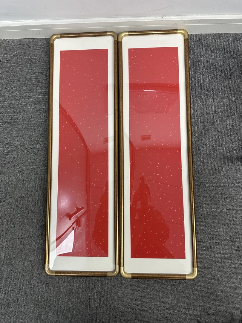 【知新】22X80仿铜角古铜金色实木画框【2个框+2纯白+2红卡纸】