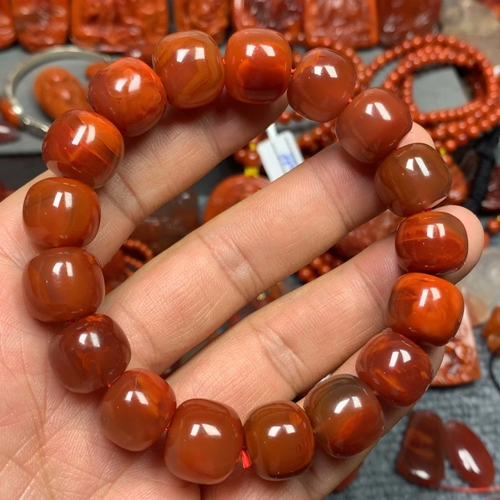 南红玛瑙手串未镶嵌嗯****)14mm