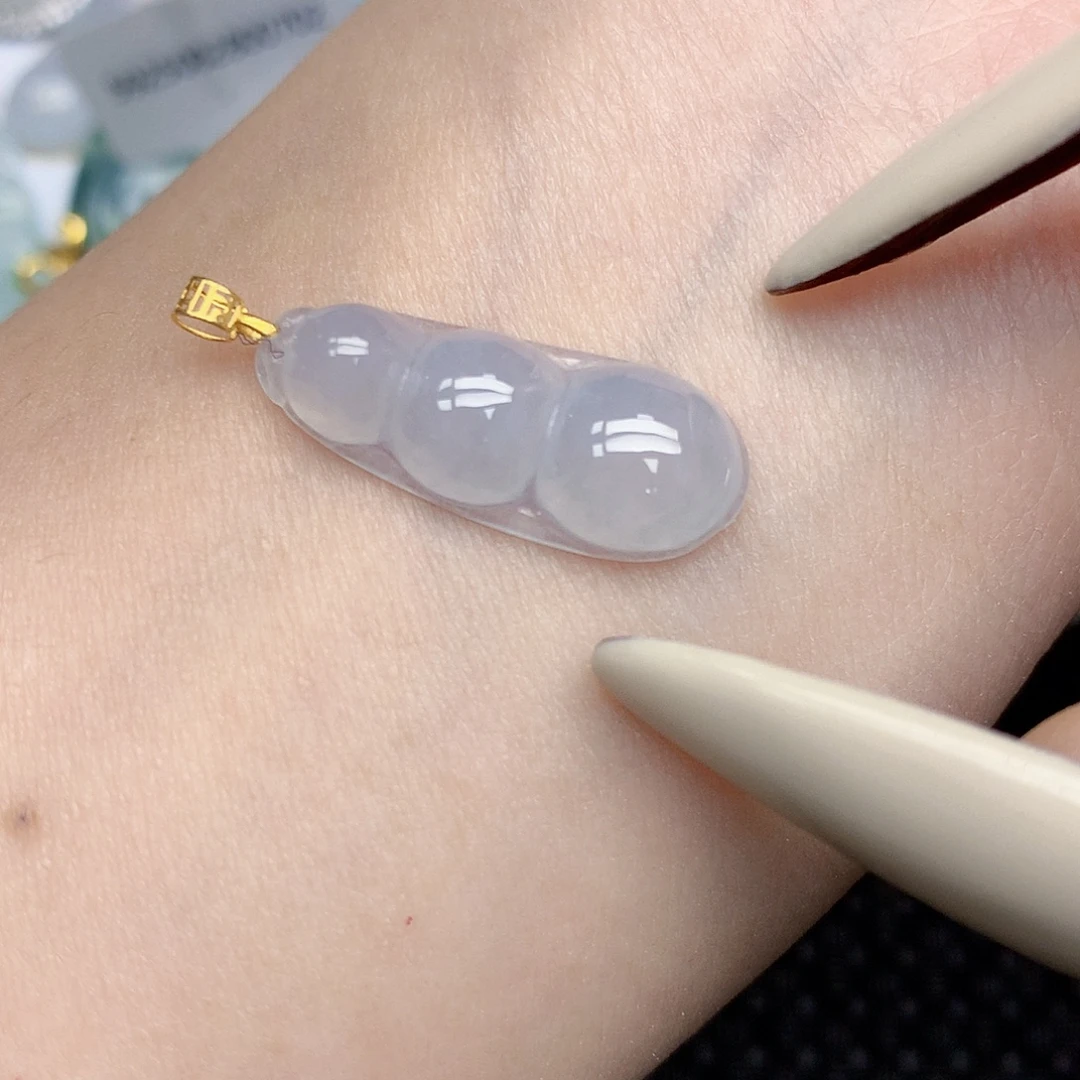 翡翠18K金镶嵌颈饰天然缅甸翡翠a货百元以上9元证书费自理