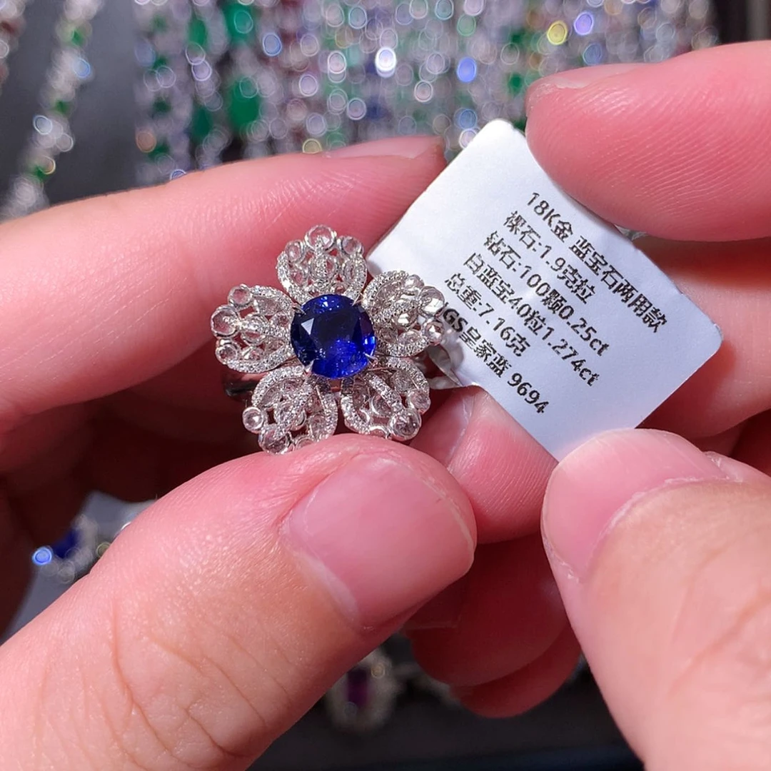 【闪购商品】蓝宝石戒指18K金镶嵌