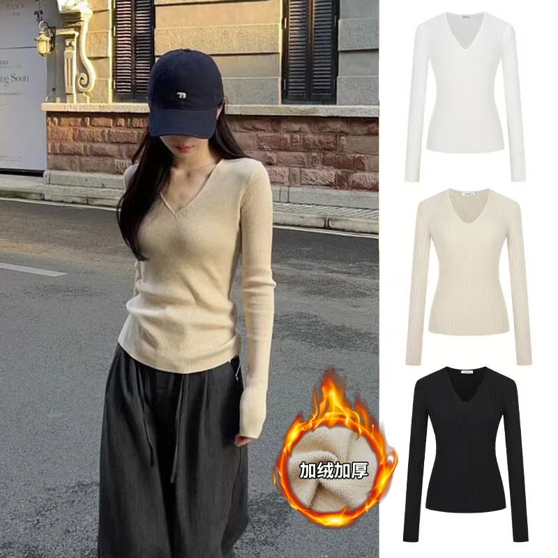 Moses Queen/魔西女王小众法式氛围感秋冬上衣V领时尚高级感显瘦