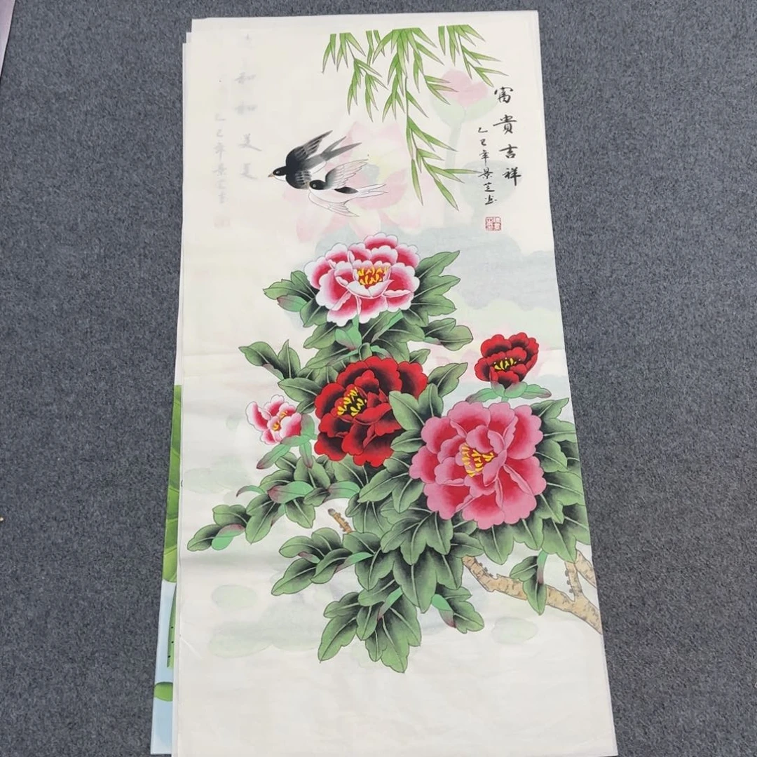 国画尺寸50X100手绘作品
