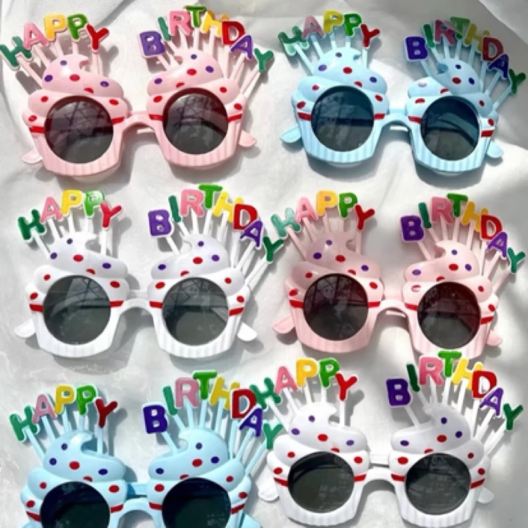 生日搞怪蛋糕眼镜自拍道具派对聚会毕业创意儿童快乐网红烘焙批发