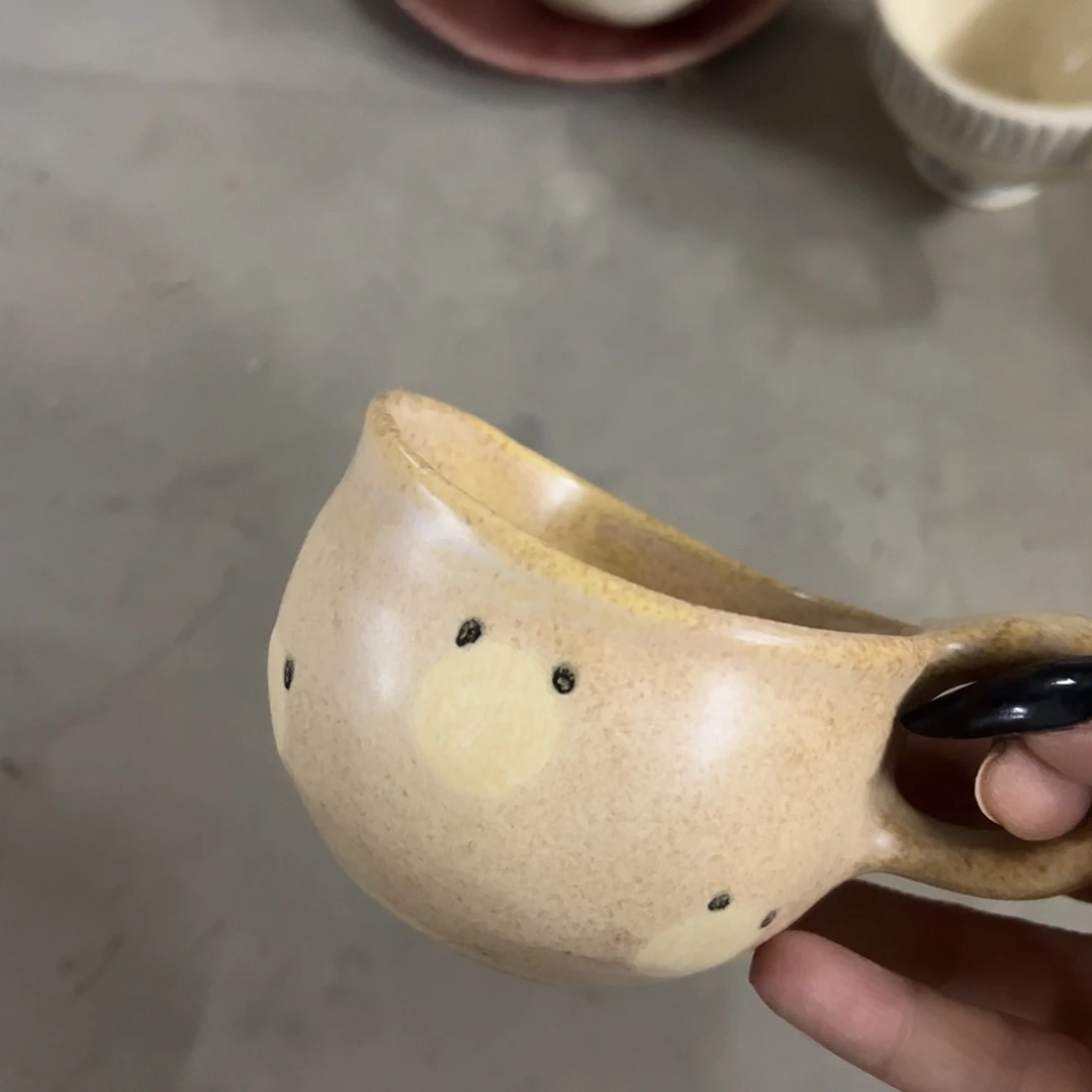 搪瓷微瑕小熊矮杯一个