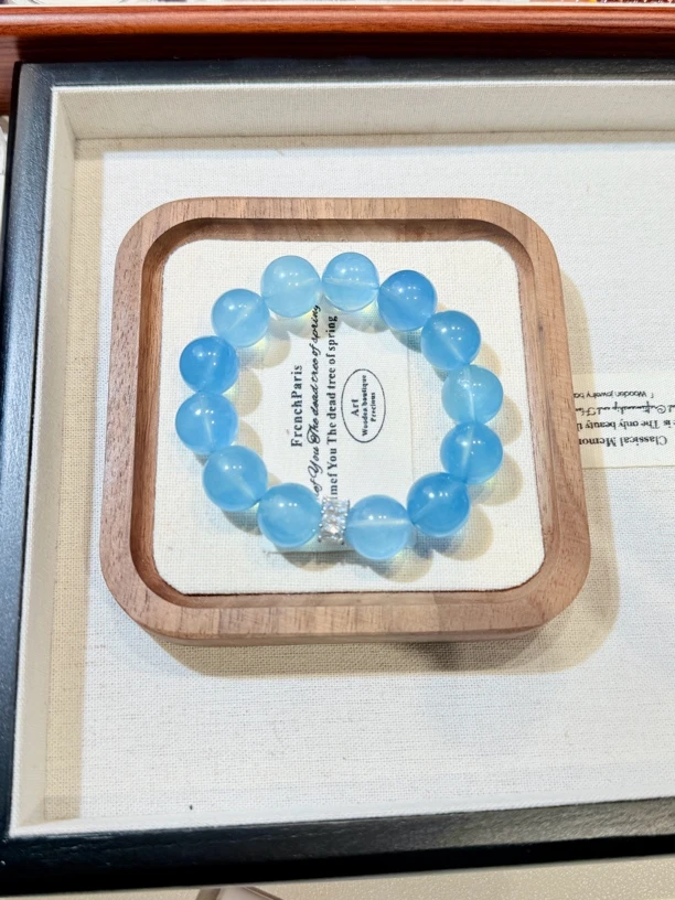 培育蓝宝石（海岛少女）海蓝宝手串14.5mm