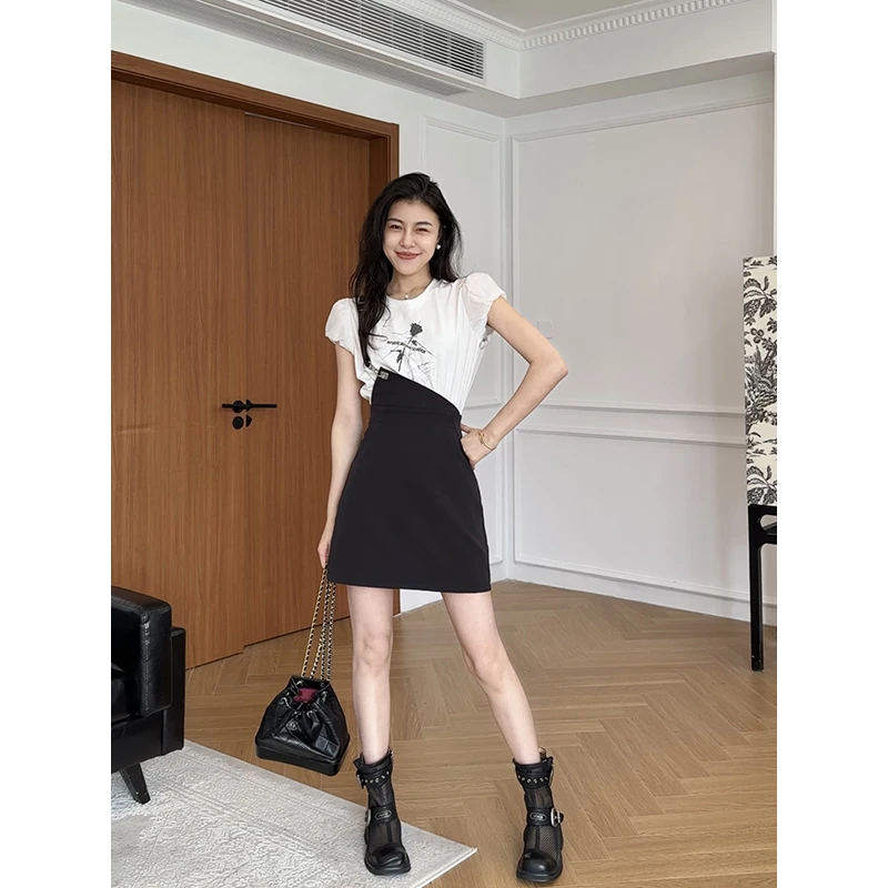 【现货】张阿星【狙击腰线】连衣裙酷飒单肩带连衣裙W425Q09074