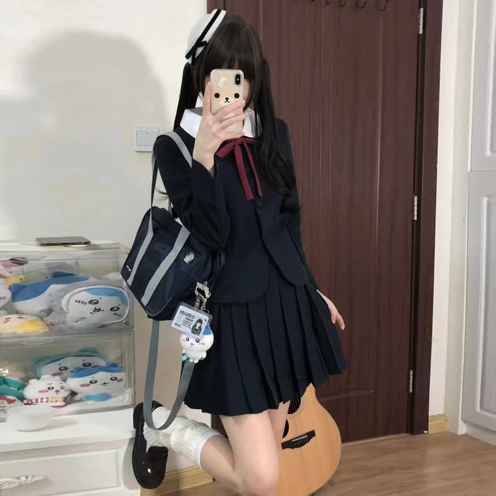 空栗鼠丸【奈良女子】jk西装制服娃娃领水手领校供西服春秋套装女