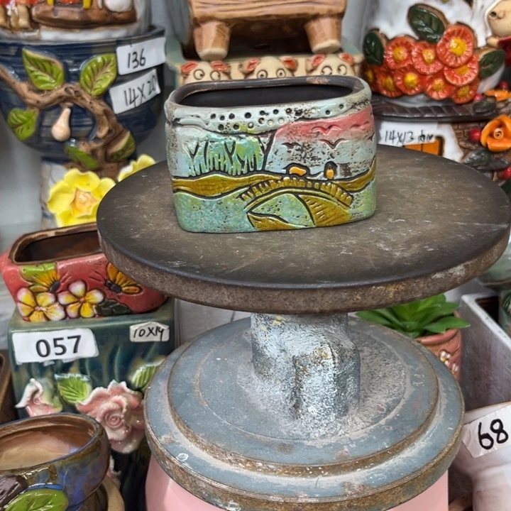 紫砂花盆粗陶材质多肉花盆