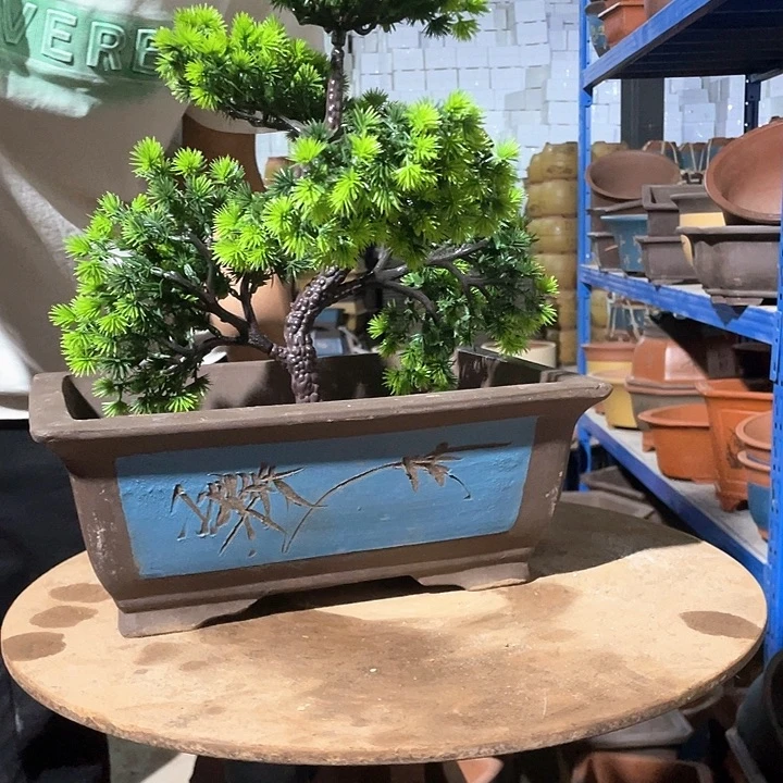 32蓝色马槽花盆花盆