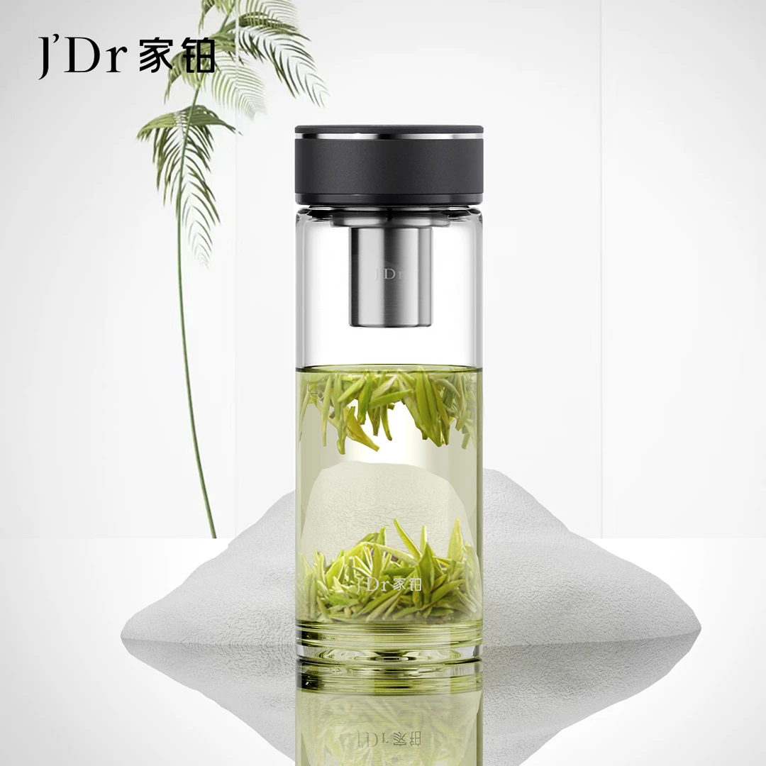 J'Dr/家铂单层玻璃杯高端商务车载男女士泡茶杯简约便携过滤家用
