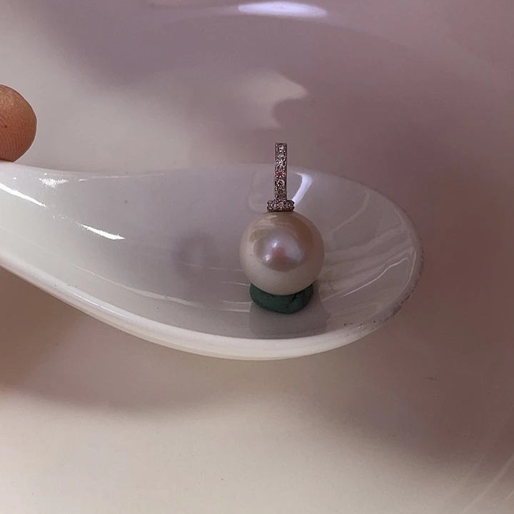 吊坠(不含链)淡水珍珠银S925镶嵌