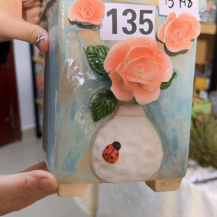 陶瓷多肉花盆满15包邮