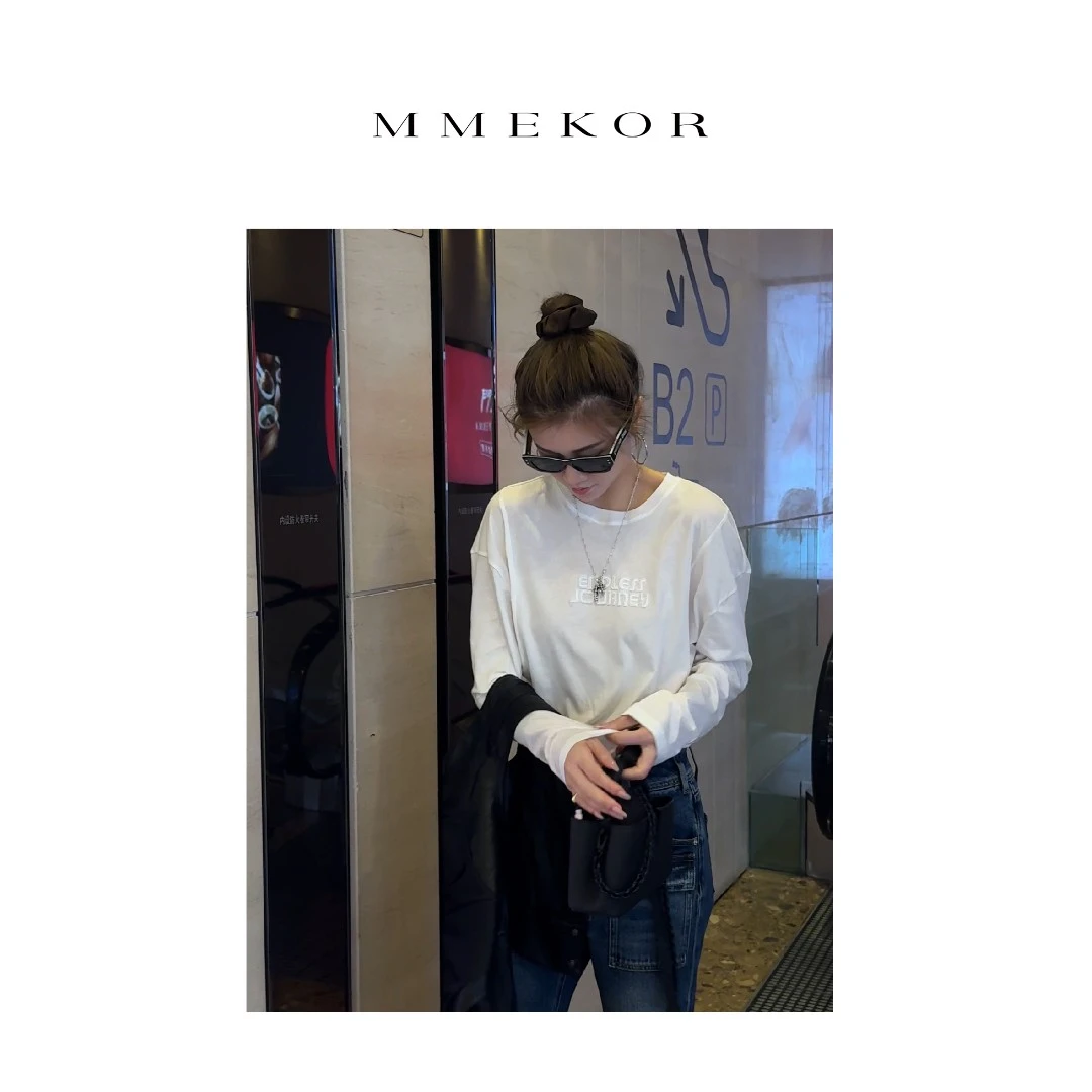 MMEKOR“空白线”T恤 2025新款秋款智性通勤休闲百搭长袖 30313
