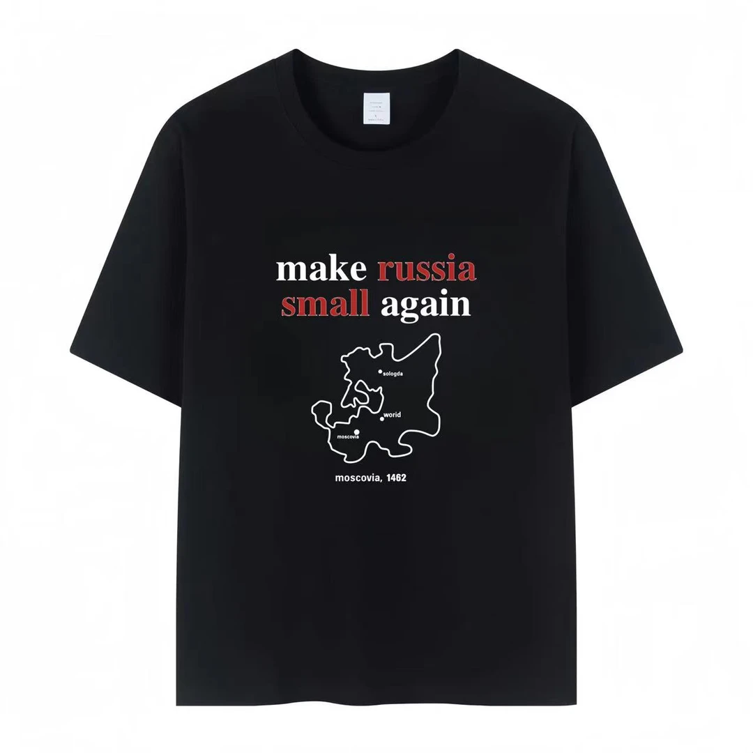 moscovia 1462个性印花纯棉短袖宽松夏季圆领百搭文化衫