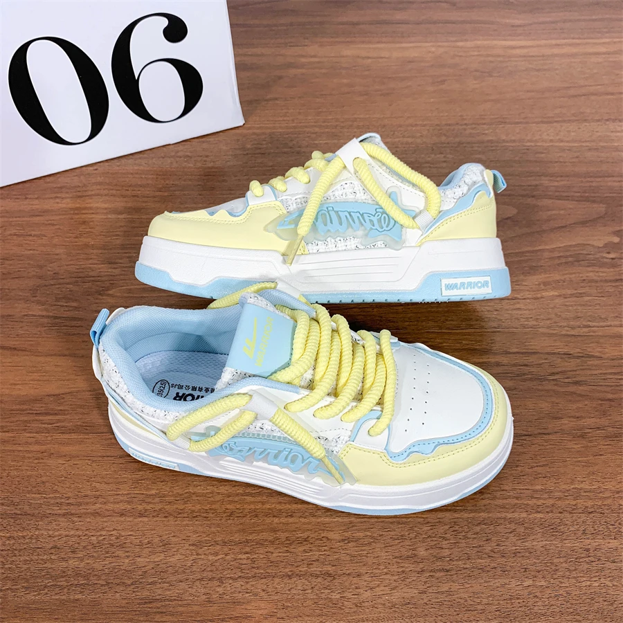 Warrior/回力欧若风鞋子女厚底百搭多巴胺小白鞋ins潮休闲板鞋女