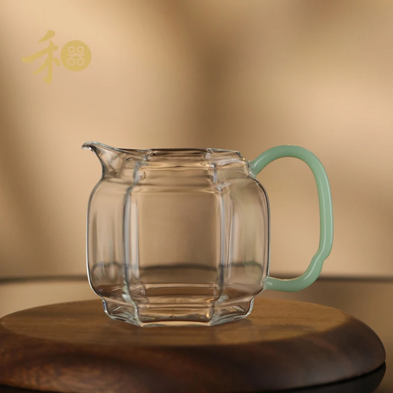 器 晶彩坤灵茶海 六方公杯 高硼硅玻璃公道杯分茶器