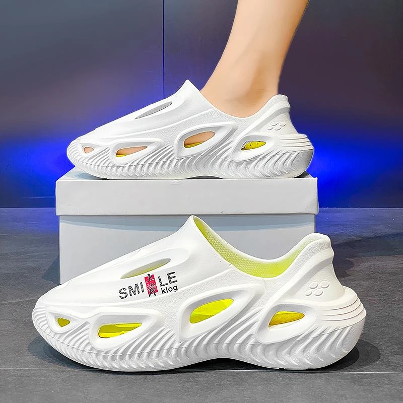 PT RICH椰子洞洞鞋男夏季外穿防滑镂空防臭超软踩屎感运动青少年