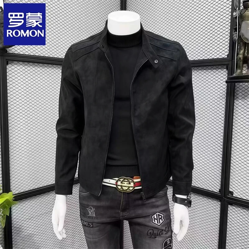 罗蒙外套男春秋季2025新款高级感潮牌春装上衣服男款痞帅潮流夹克