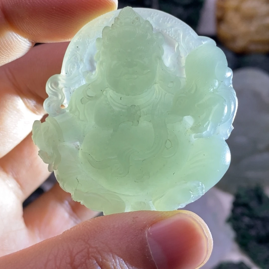 定制翡翠未镶嵌天然翡翠A货黄财神