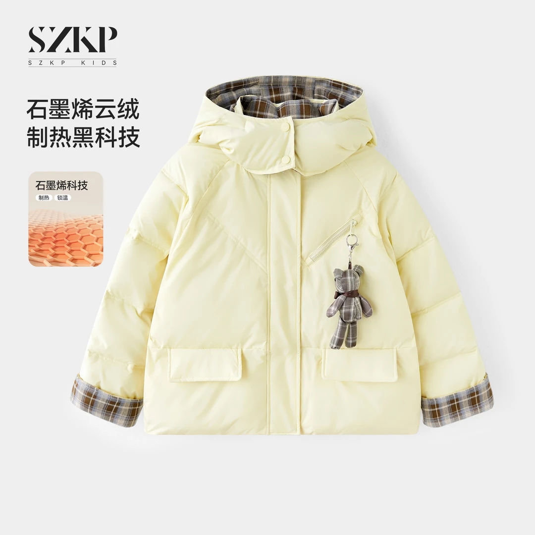 SZKP冬季新款新款女童保暖上衣中大童休闲儿童棉衣外套XJYD557859