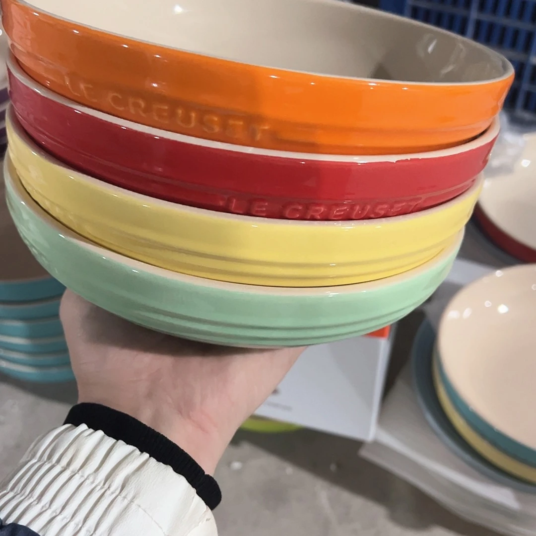 陶瓷 8英寸深盘 青 黄 红 橙色