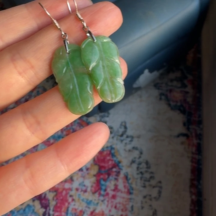 翡翠银S925镶嵌耳饰耳饰