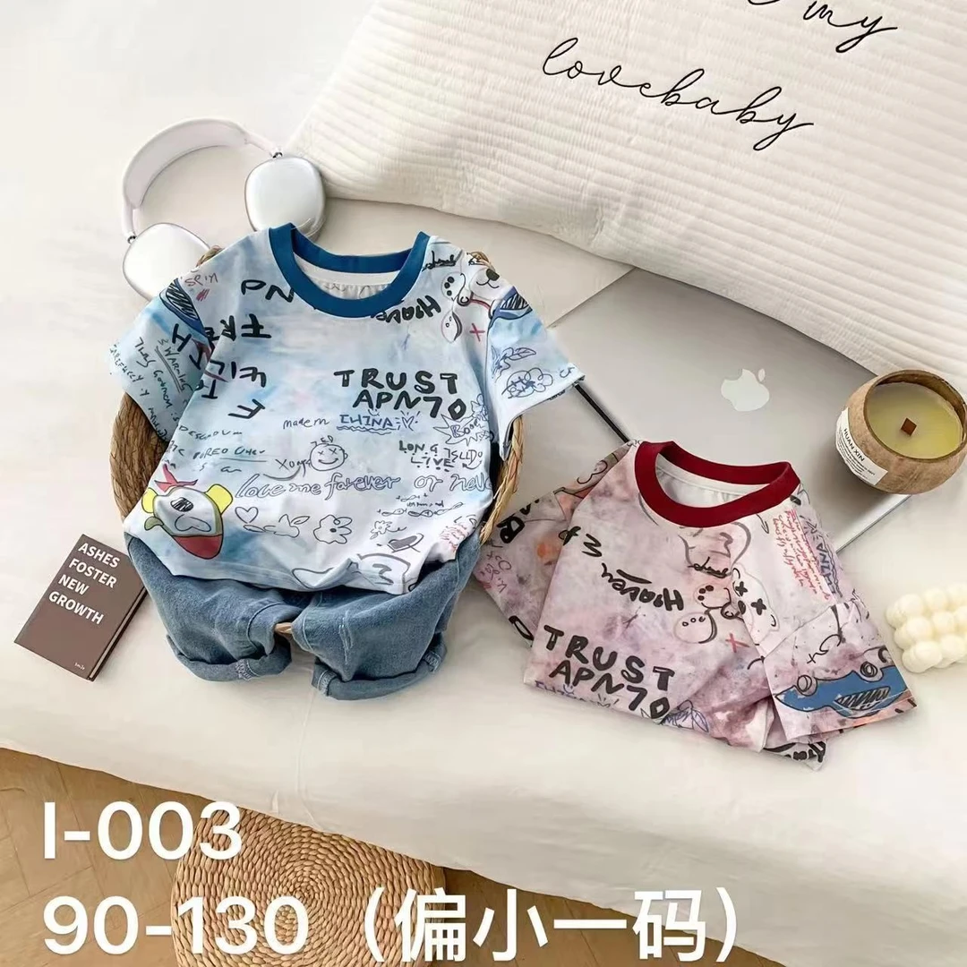 l-003印花圆领短袖T恤（粉色）