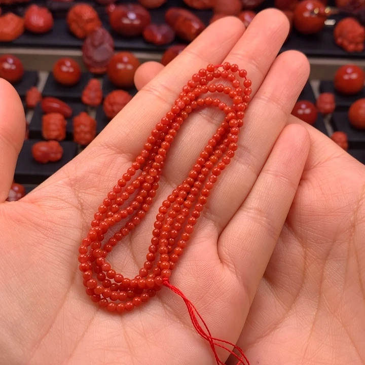 南红玛瑙未镶嵌小米链2.9MM