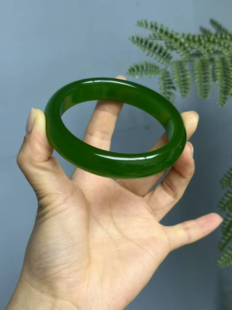 高货绿色正圈手镯