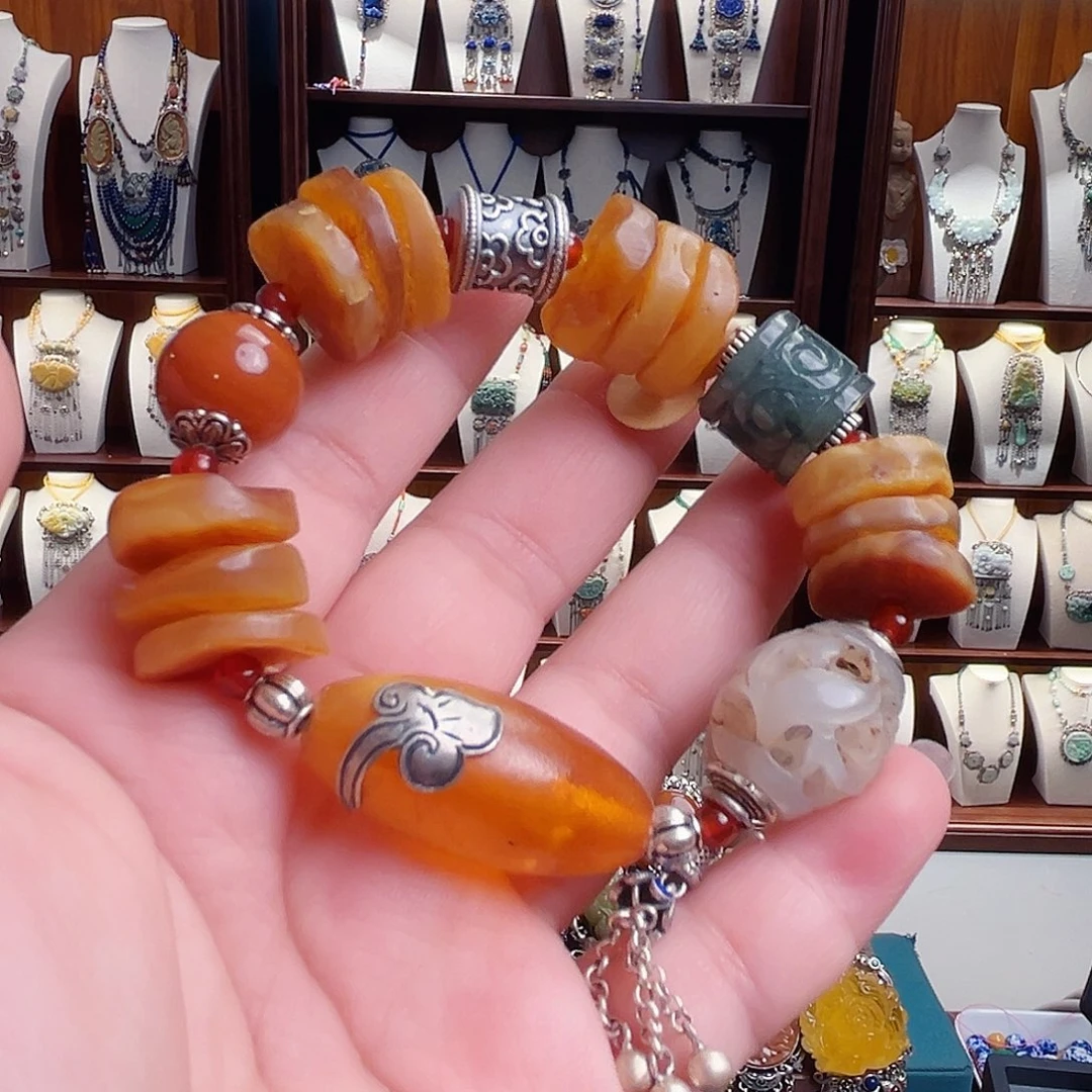 琥珀未镶嵌手链国风