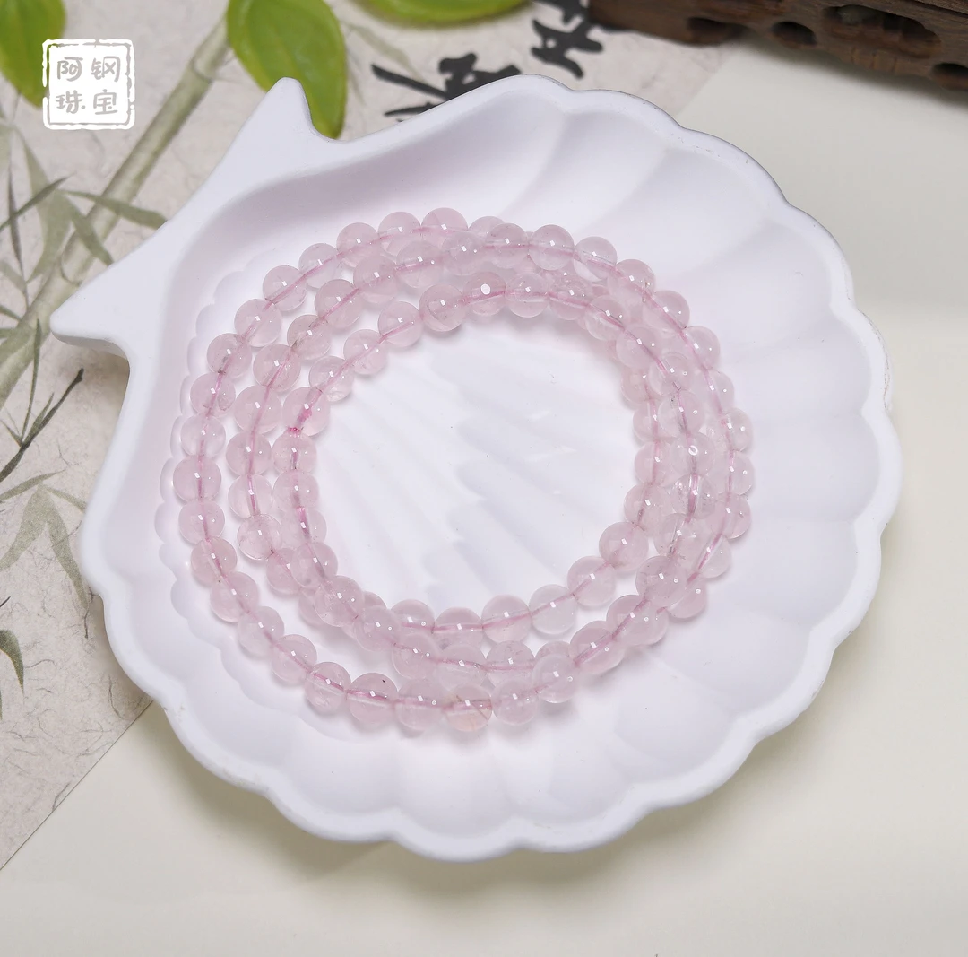 天然透体马粉多圈三圈（6mm+）天然水晶手串手链-多样性发其一MF301