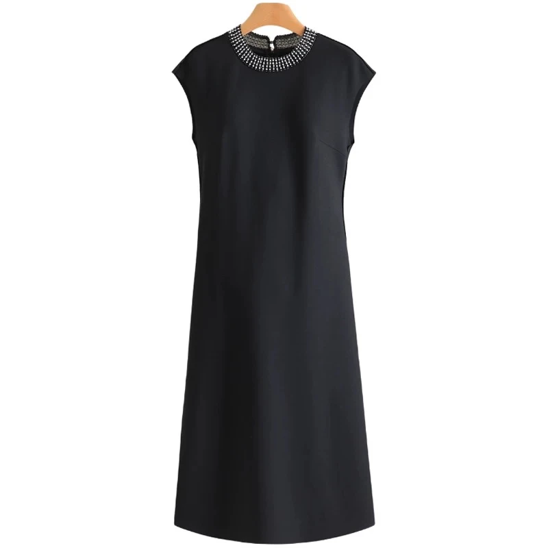 祯智服饰BA-9079 无袖背心裙  经典小黑裙 显瘦连衣裙 气质长裙