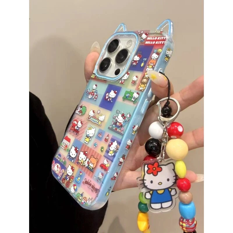 卡通立体猫耳吃冰淇淋可爱猫咪适用iphone16proma苹果15pro手机壳