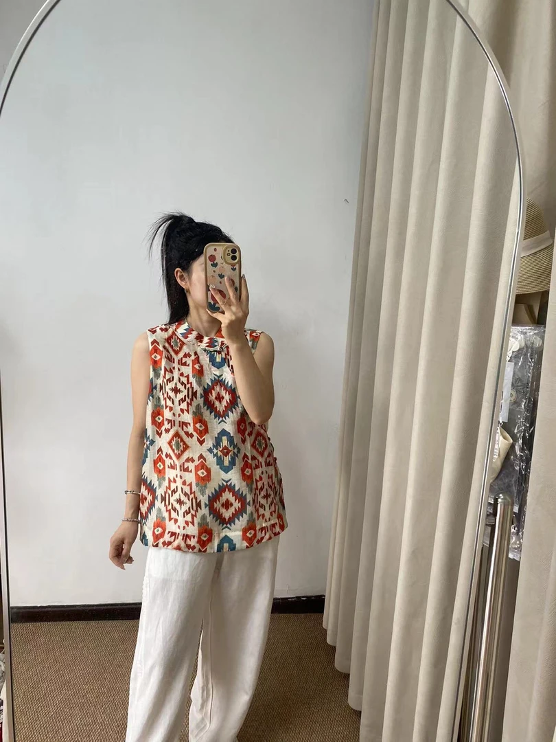 【慧慧精选】夏季新品【高端线】民族风无袖小衫